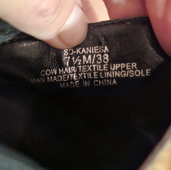 SOLE SOCIETY Kaniesa Leopard Cow Hair Pointed Toe Flats. Black/Tan Size 7.5 - Picture 7 of 9